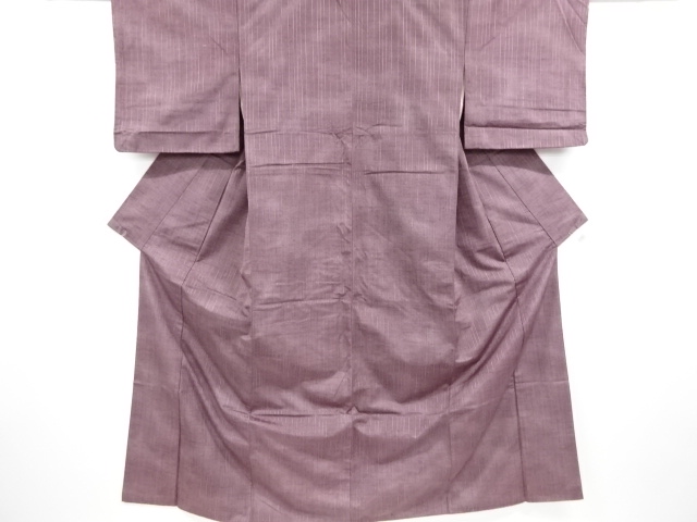 縞模様織り出し　手織り紬着物